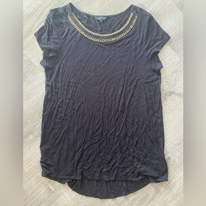 RW&CO black t shirt with collar detail